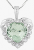 Carat Green Amethyst & Diamond Heart Pendant in .925 Sterling Silver