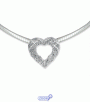 1/2 Carat Diamond & Sterling Silver Heart Pendant w/ FREE Omega Necklace