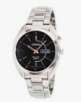 Seiko Mens Kinetic SMY119 Black Dial with Calendar Stainless Steel Bracelet Watch