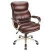 Realspace Broward Faux Leather High-Back Chair, Brown/Silver