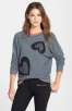 Halogen Dolman Sleeve Sequin & Jewel Embellished Sweatshirt (Regular & Petite)