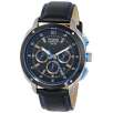 Pulsar by Seiko Mens PT3391 Chronograph On The Go Collection Black Ion Steel With Leather Band Watch