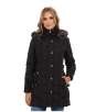 Betsey Johnson 3/4 Down Filled Coat w/ Faux Fur Trim Hood