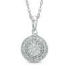 Diamond Accent Beaded Cluster Pendant in Sterling Silver