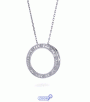 Sterling Silver & Diamond Accent Circle Pendant with 18" Chain