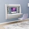 Prepac Floating Desk with Storage in White