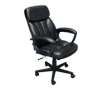 True Seating Genuine Leather Executive EZ Chair, Morano Black