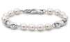 Oval Freshwater Cultured Pearl Infinity Bracelet in Sterling Silver