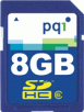 PQI 8GB SDHC Secure Digital High Capacity Class 6,Model AE87-8030-0101
