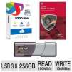 PNY Turbo 256GB USB 3.0 Flash Drive + McAfee 2015 Multi Access + Snap One Family Bundle