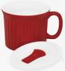 Corningware French White 20 oz Mug With Lid (Tomato)