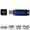 PNY Attache 2 - USB Flash Drive - 64GB, USB 2.0, Plug & Play