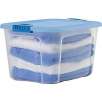 BELLA 40 QT Container, Clear with Blue Lid