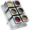 Stainless Steel Magnetic Spice Rack with 6 Tin Jars