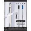 Cross Tech2 Ballpoint & Stylus Pen, Medium Point 0.7mm, Chrome Barrel, Black, Each