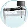 Orispace Multipurpose CP-125G Ergonomic Desk with Black Temper Glass Top