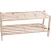 Lavish Home 2-Tier Shoe Storage Wood Rack, Light Brown