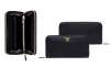 Prada Saffiano Nero Leather Wallet with Gold Accents