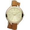Michael Kors Runway Champagne Dial Tan Leather Ladies Watch