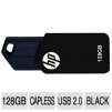 HP 128GB HP V150W Flash Drive - Black, USB 2.0, Capless Design