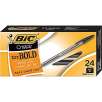 Staples BIC Cristal Ballpoint Stick Pens, Bold Point, Black, 24/Box for $3, More