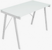 Lumisource Exponent Glass/Metal Straight Office Desk, 28 3/4"H x 44 1/2"W x 22 3/4"D, White