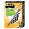 BIC Round Stic Ballpoint Pens, Medium Point, 60/Box (Black Ink or Blue Ink)