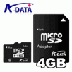 A-DATA 4GB MicroSDHC Class 6 with SD Card Adapter