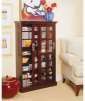 Espresso Sliding Door Media Storage Cabinet