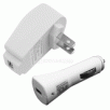 Combo USB Car & Travel Charger (1000mah) White