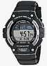 Casio Mens WS220-1A Tough Solar Powered Digital Runners 120-Lap Memory Black Resin Watch