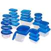 54 Piece Plastic Food Container Set With Air Tight Lids, Blue/Clear