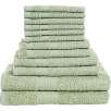 Lavish Home 12 Piece 100% Cotton Towel Set - Sage Green