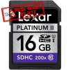 Lexar Platinum II Class 10 SDHC Memory: 16GB for $3.99, 64GB for $14.99