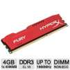 Kingston HyperX Fury Red 4GB Desktop Memory Module - 1866MHz DDR3, CL10, DIMM - HX318C10FR/4