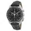 Omega Speedmaster Chronograph Black Dial Black Leather Men