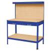 Cala 47" Royal Blue Workbench with Pegboard Backwall and Tool Hooks