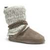 MUK LUKS Mid Knit Fold Over Shaft Bootie w/Braid Detail