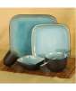 Blue Crackle Glaze Traditional Stoneware (17-piece Set)