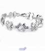 Sterling Silver Fluted X Bracelet - 7"