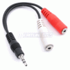 Audio Cable Splitter, Compatible with iPod, MP3 Player and Any Stereo Audio Device