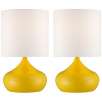 Set of 2 Steel Droplet Canary Yellow Small Accent Lamps