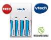 Free VTech Rechargeable Battery Kit: 4 AA Rechargeable Ni-MH Batteries & Charger + $5 Shipping