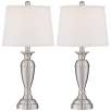 Blair Brushed Steel Metal Table Lamp Set of 2