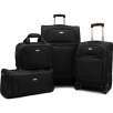Samsonite 4 Piece Lightweight Set (20" & 28" 4 wheel Spinners, Duffel & Boarding) (Black)