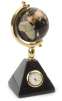 Black Gemstone Globe Pyramid Clock
