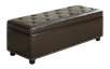 Simpli Home Hamilton Bonded Leather Storage Ottoman - Dark Brown