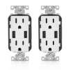 2-Pack LEVITON T5632-W Combo Duplex Receptacle & 15-Amp USB Charger (White)