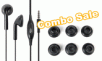 Combo Earphone/Headphone w/ Mic & 6-pack Earbud Cover For Apple iPhone