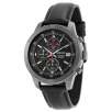 Seiko Chronograph Black Dial Black Leather Men